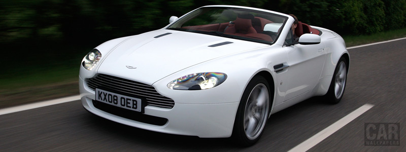 Обои автомобили Aston Martin V8 Vantage Roadster Stratus White - 2008 - Car wallpapers